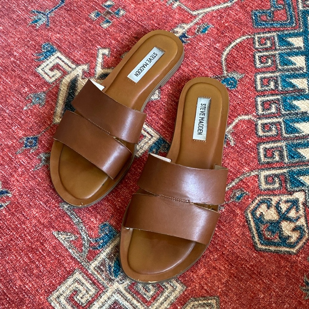 brown leather sandals